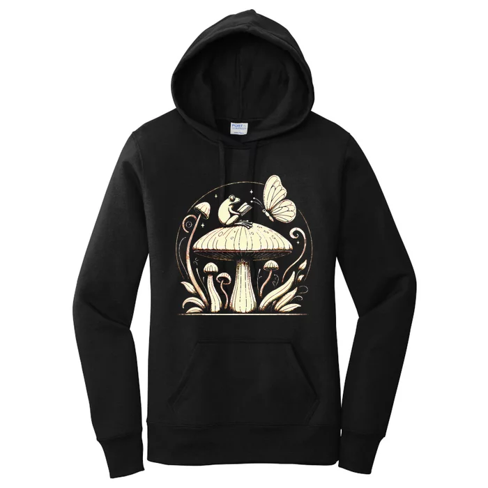 Cottagecore Mushroom Frog Dark Academia Women Goblincore Women's Pullover Hoodie