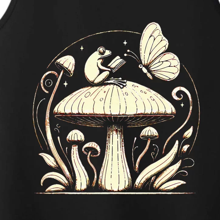 Cottagecore Mushroom Frog Dark Academia Women Goblincore Performance Tank