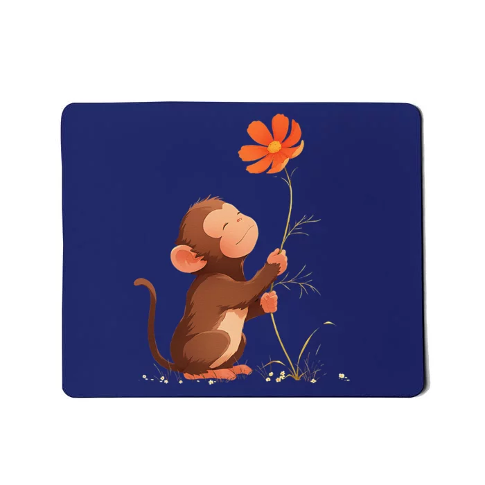 Cute Monkey Flower Mousepad