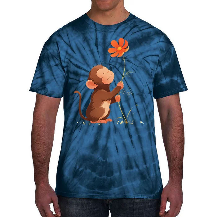 Cute Monkey Flower Tie-Dye T-Shirt