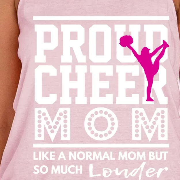 Cheerleading Mom Funny Gift Proud Cheer Mom Gift Women's Knotted Racerback Tank