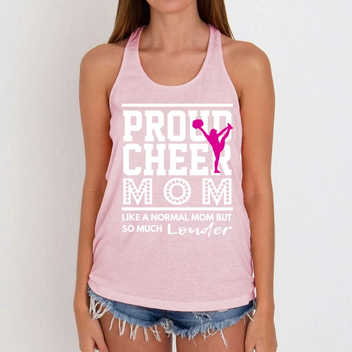 Cheerleading Mom Funny Gift Proud Cheer Mom Gift Women's Knotted Racerback Tank