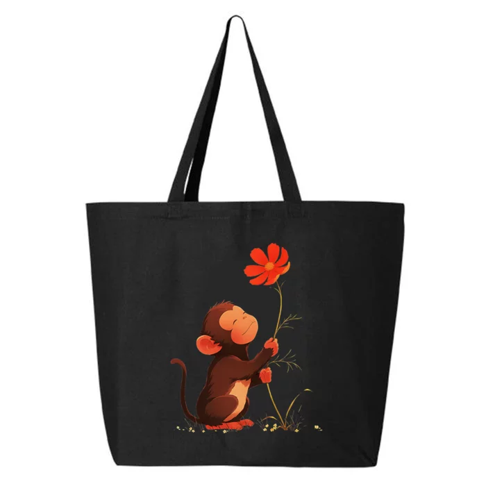 Cute Monkey Flower Adorable Animal 25L Jumbo Tote