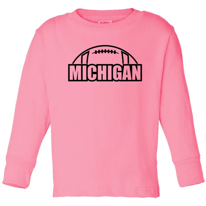 Cool Michigan Football Toddler Long Sleeve Shirt