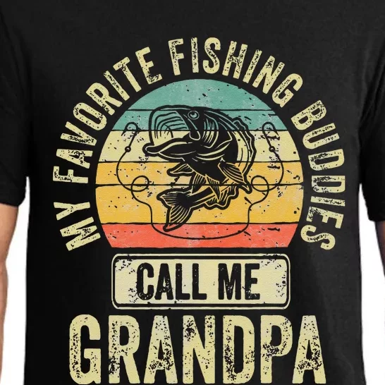 Cute My Favorite Fishing Buddies Call Me Grandpa Fisherman Pajama Set