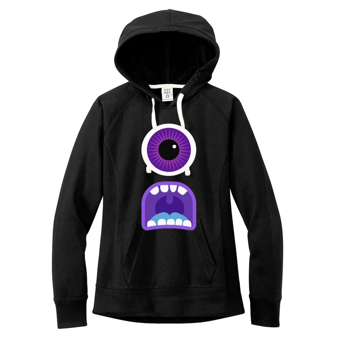 Cute Monster Face Costume Halloween Women's Fleece Hoodie