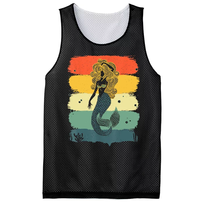 Cool Mermaid For Kids Women Under Sea Mermaids Merman Mesh Reversible Basketball Jersey Tank