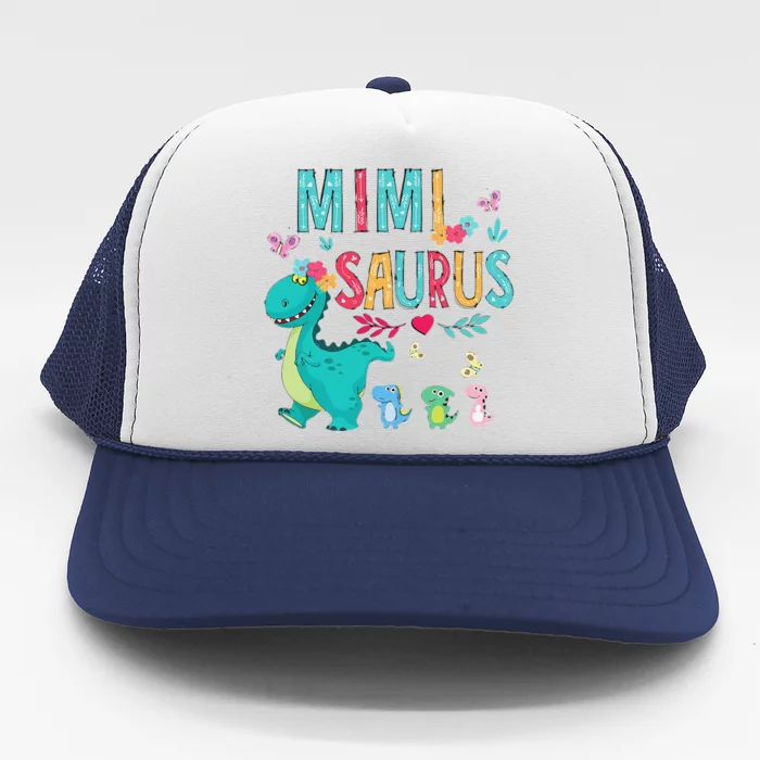 Cute Mimisaurus Flower Butterfly Dinosaur Mother's Day Trucker Hat