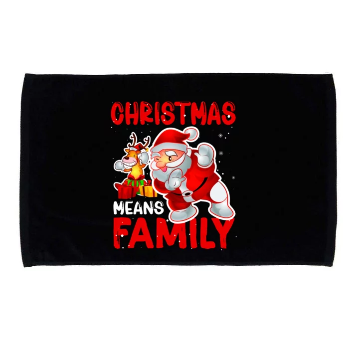 Christmas Means Family Santa Reindeer Microfiber Hand Towel