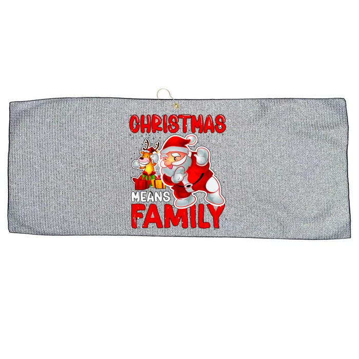 Christmas Means Family Santa Reindeer Large Microfiber Waffle Golf Towel