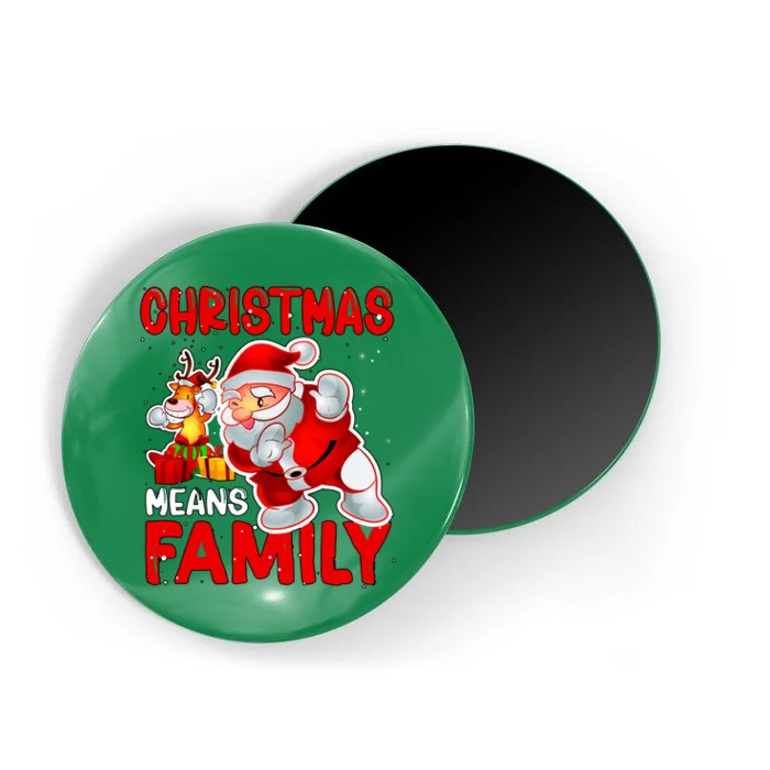 Christmas Means Family Santa Reindeer Magnet