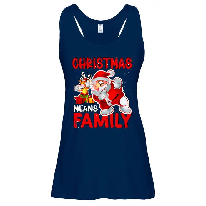 Christmas Means Family Santa Reindeer Ladies Essential Flowy Tank