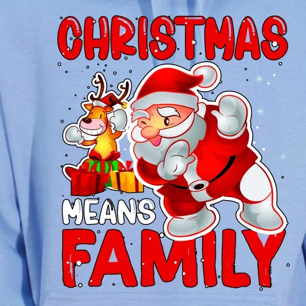 Christmas Means Family Santa Reindeer Unisex Surf Hoodie