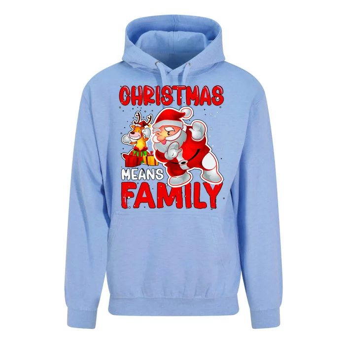 Christmas Means Family Santa Reindeer Unisex Surf Hoodie