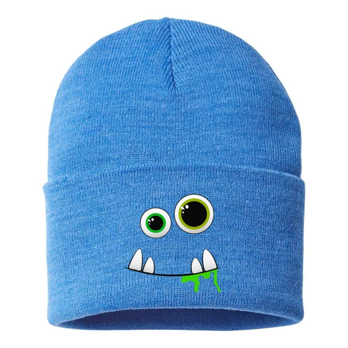 Cute Monster Face Halloween Group Costume Gift Sustainable Knit Beanie