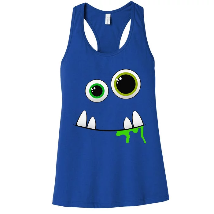 Cute Monster Face Halloween Group Costume Gift Women's Racerback Tank