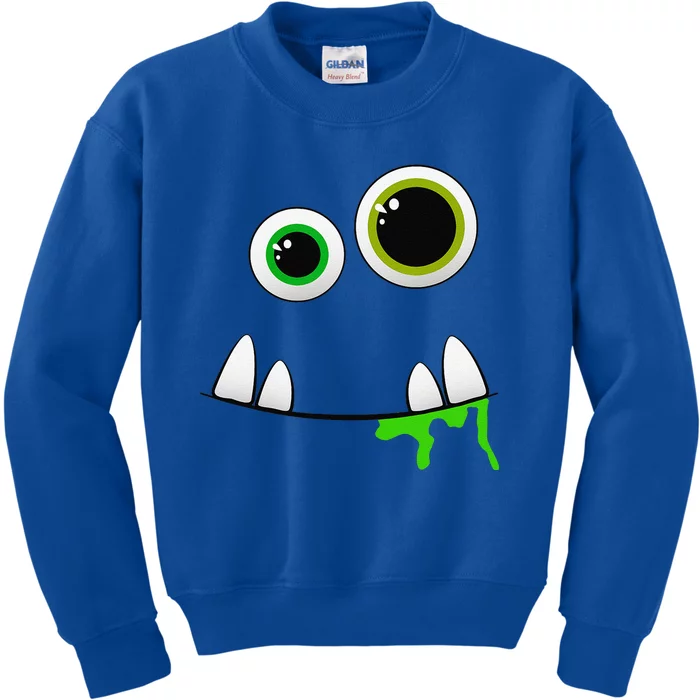 Cute Monster Face Halloween Group Costume Gift Kids Sweatshirt