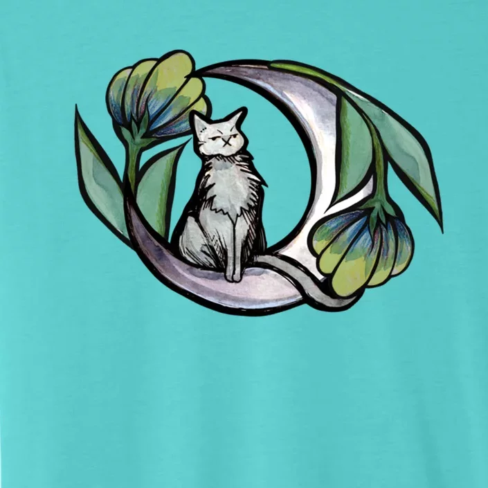 Cat Moon Floral Kitty Cat Witch Gift ChromaSoft Performance T-Shirt