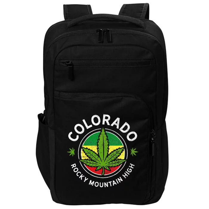 Colorado Marijuana Funny Weed Cannabis Impact Tech Backpack