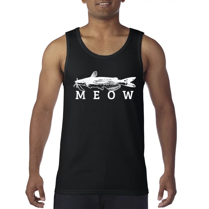 Catfish Meow Funny Catfishing Fishing Fisherman Gift Tank Top