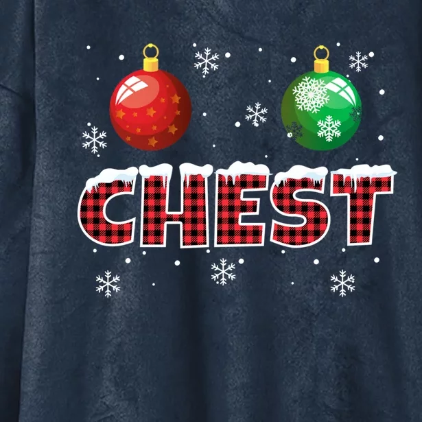 Chestnuts Matching Family Funny Chest Nuts Christmas Couples Gift Hooded Wearable Blanket