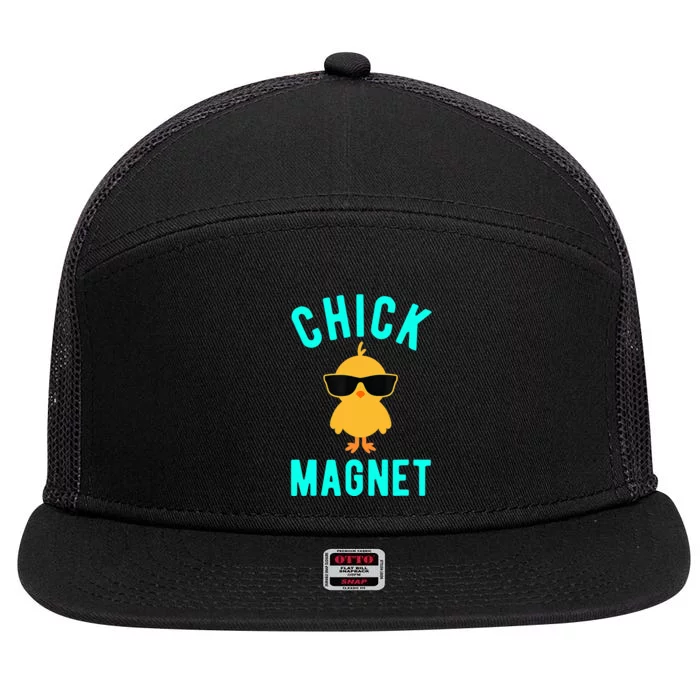 Chick Magnet Funny Easter For Boy 7 Panel Mesh Trucker Snapback Hat