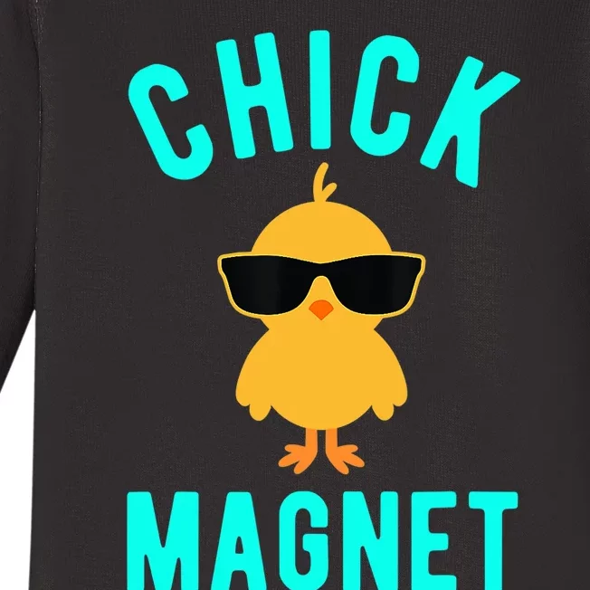 Chick Magnet Funny Easter For Boy Baby Long Sleeve Bodysuit