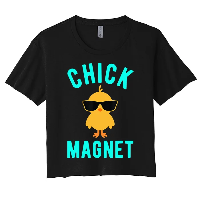 Chick Magnet Funny Easter For Boy Women's Crop Top Tee