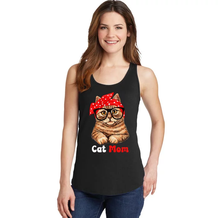 Cat Mom Funny Cat Mom Cat Lover Mother's Day Mom Mother Gift Ladies Essential Tank