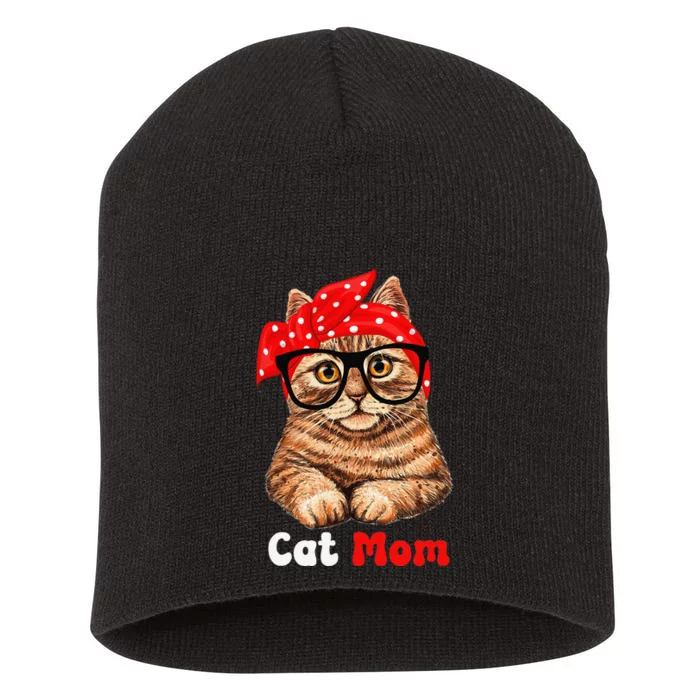 Cat Mom Funny Cat Mom Cat Lover Mother's Day Mom Mother Gift Short Acrylic Beanie