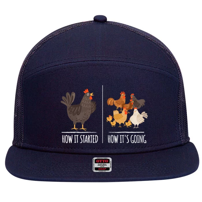 Chicken Meme Farm Hen Pun For Chicken Lovers 7 Panel Mesh Trucker Snapback Hat