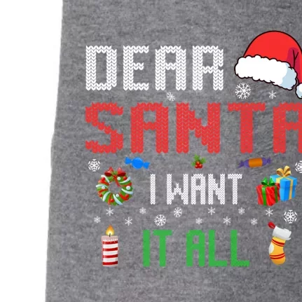 Christmas Matching Family Dear Santa I Want It All Gift Doggie 3-End Fleece Hoodie