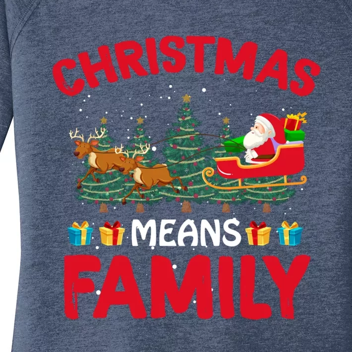 Christmas Means Family Meaningful Gift Women's Perfect Tri Tunic Long Sleeve Shirt