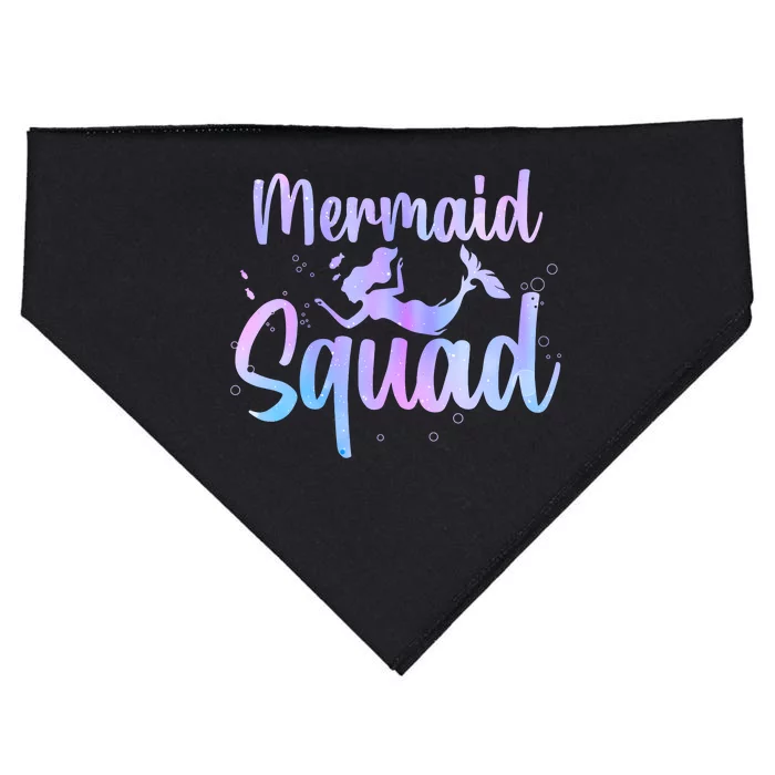 Cute Mermaid For Women Girl Kids Sea Mermaid Birthday Squad USA-Made Doggie Bandana