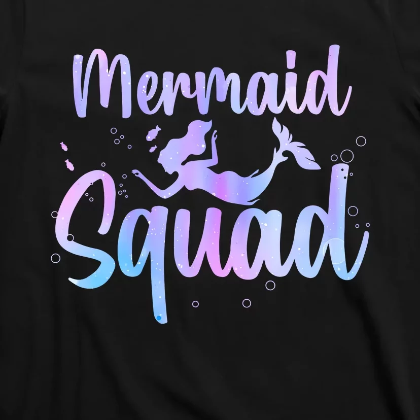 Cute Mermaid For Women Girl Kids Sea Mermaid Birthday Squad T-Shirt