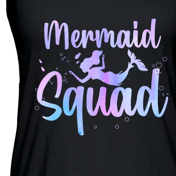 Cute Mermaid For Women Girl Kids Sea Mermaid Birthday Squad Ladies Essential Flowy Tank