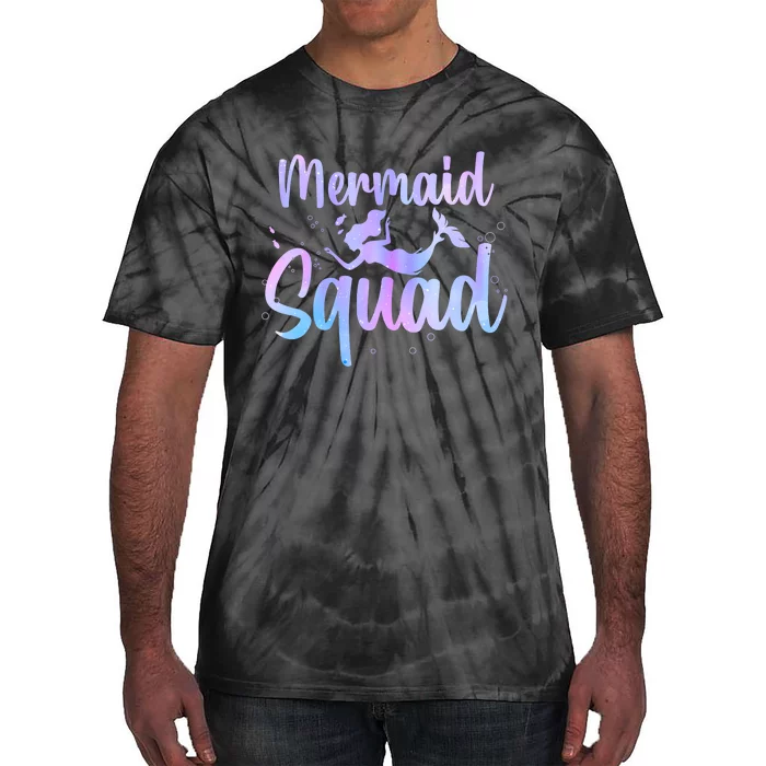 Cute Mermaid For Women Girl Kids Sea Mermaid Birthday Squad Tie-Dye T-Shirt