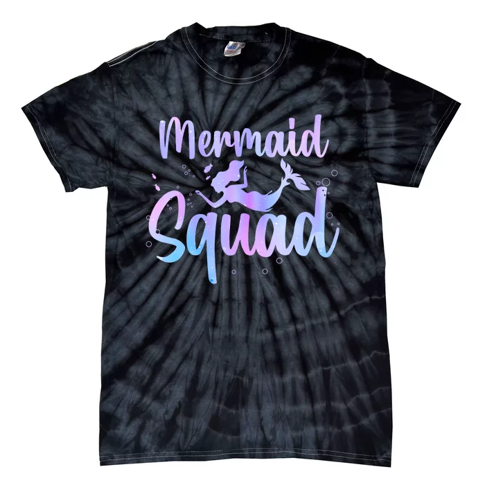 Cute Mermaid For Women Girl Kids Sea Mermaid Birthday Squad Tie-Dye T-Shirt