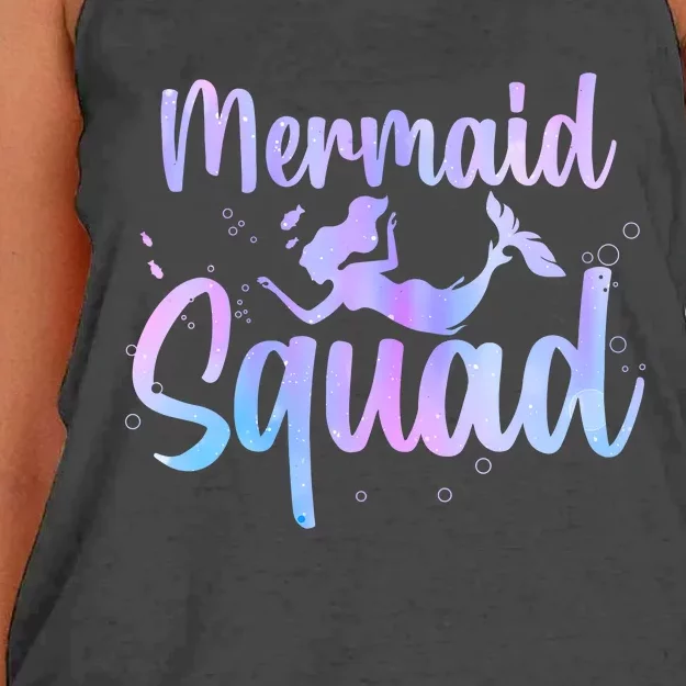 Cute Mermaid For Women Girl Kids Sea Mermaid Birthday Squad Women's Knotted Racerback Tank