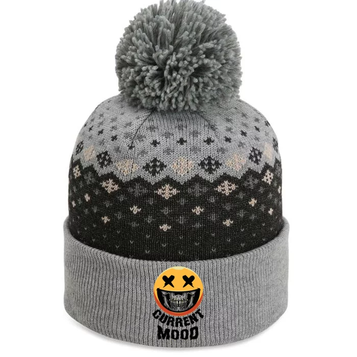 Current Mood Funny Halloween Skeleton The Baniff Cuffed Pom Beanie