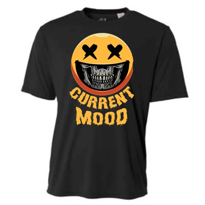 Current Mood Funny Halloween Skeleton Cooling Performance Crew T-Shirt