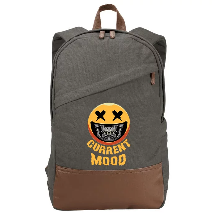 Current Mood Funny Halloween Skeleton Cotton Canvas Backpack