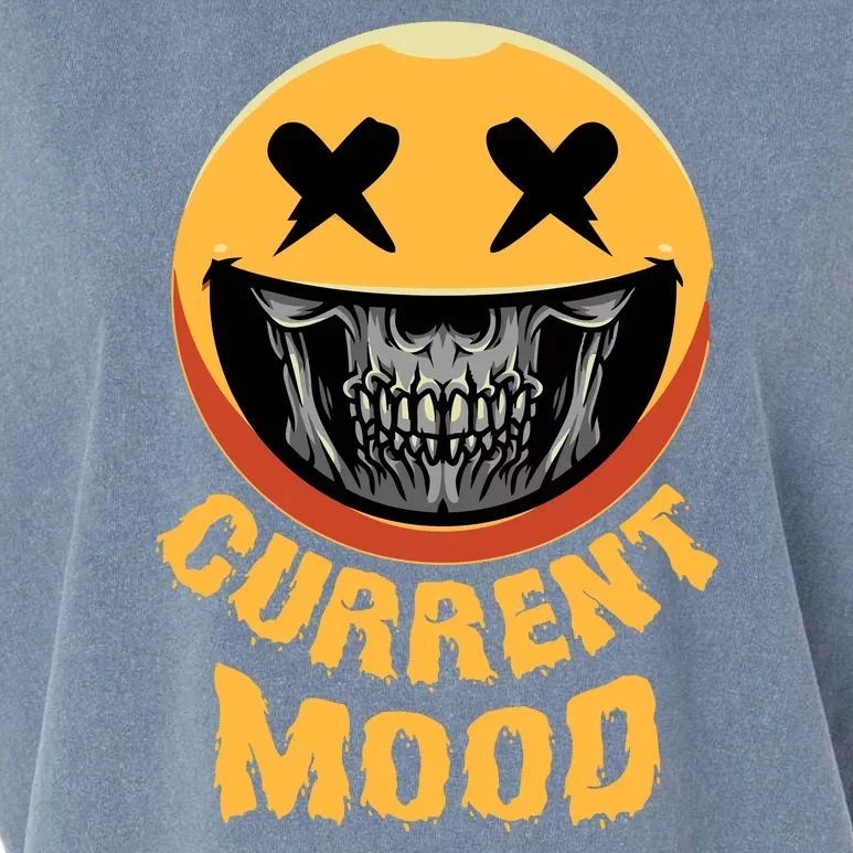 Current Mood Funny Halloween Skeleton Garment-Dyed Women's Muscle Tee