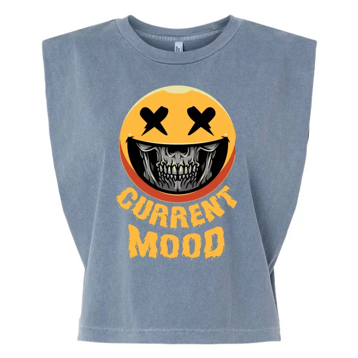 Current Mood Funny Halloween Skeleton Garment-Dyed Women's Muscle Tee