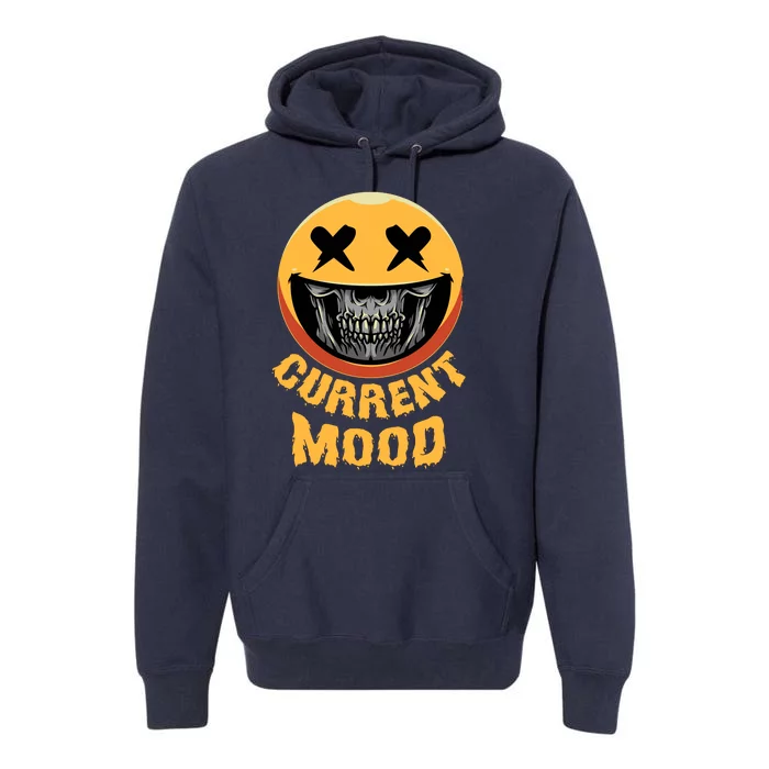 Current Mood Funny Halloween Skeleton Premium Hoodie