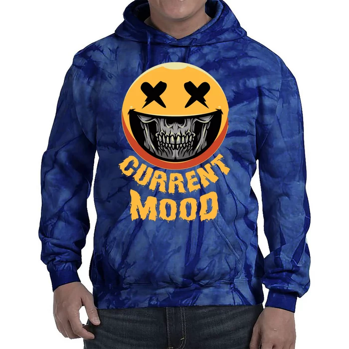 Current Mood Funny Halloween Skeleton Tie Dye Hoodie