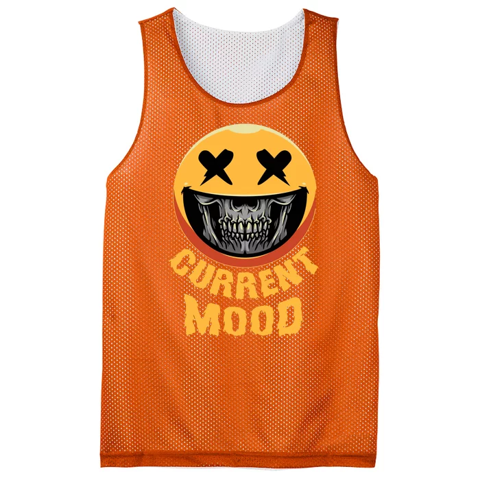 Current Mood Funny Halloween Skeleton Mesh Reversible Basketball Jersey Tank