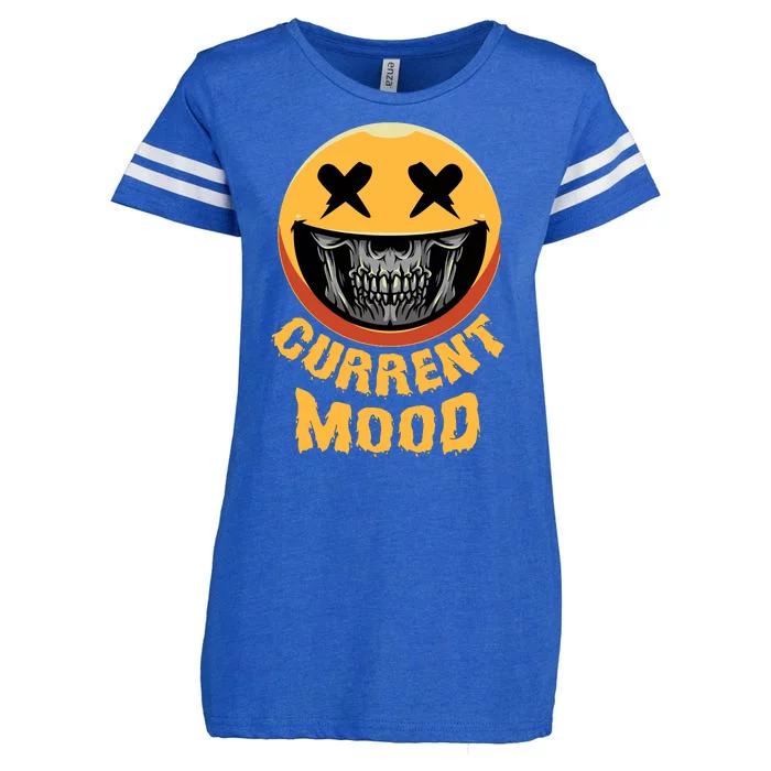 Current Mood Funny Halloween Skeleton Enza Ladies Jersey Football T-Shirt