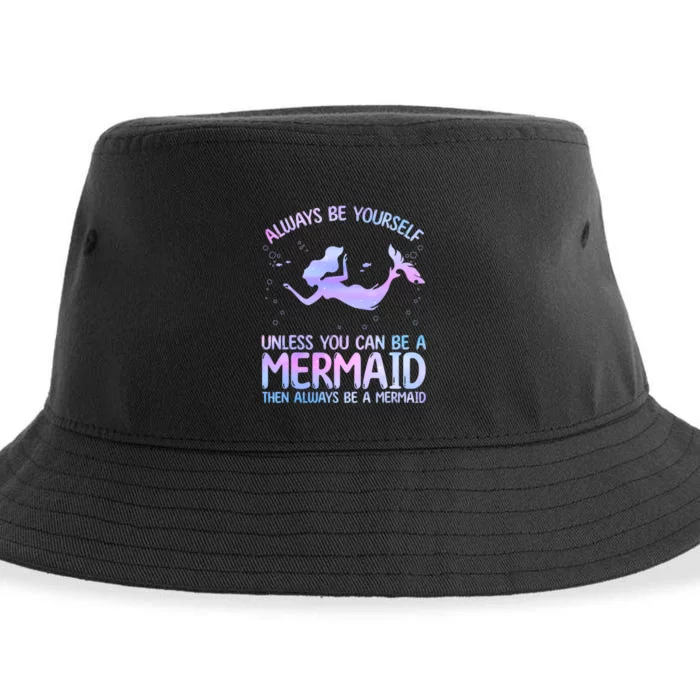 Cute Mermaid For Women Girl Kids Sea Mermaid Birthday Lover Sustainable Bucket Hat