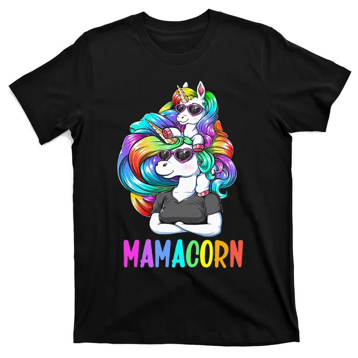 Cute Mamacorn Funny Unicorn Mothers Day Rainbow T-Shirt